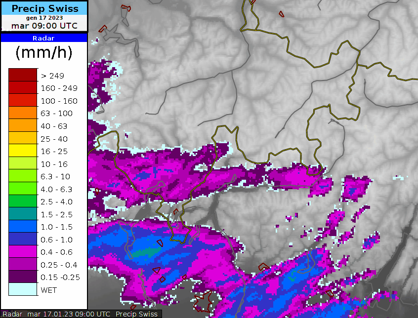 Fig. 3: Animazione delle misure di precipitazione dalle 9:00 alle 18:00 ora locale.