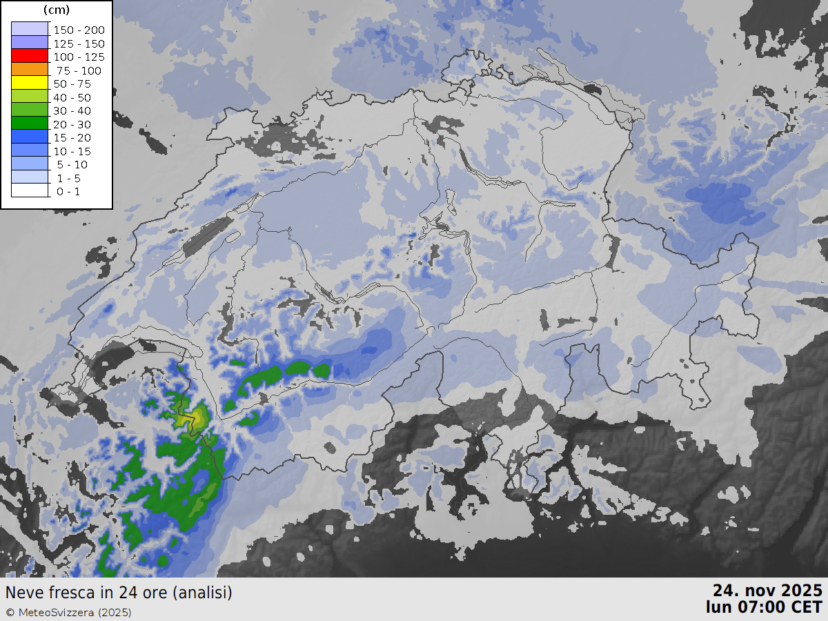 Fig. 3: Animazione dell'accumulo di precipitazioni su 24 ore tra lunedì e martedì 25 novembre 2025