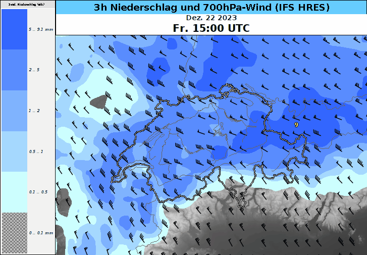 Animazione delle precipitazioni dal modello.