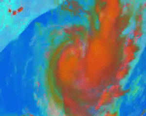 Fig. 6: Animazione Meteosat-8 RGB Composite (VIS 0.8, IR3.9r, IR10.8), 15 dicembre 2003, 10:38–13:59 UTC. Fonte: EUMETSAT.