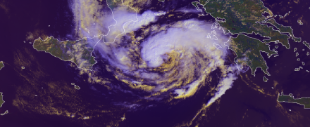 Fig. 5. Ciclone con caratteristiche tropicali sul Mediterraneo, il 17 settembre 2020.