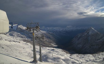 Le prime schiarite di questa mattina sulla regione di Bosco Gurin, webcam Rossboda 2334 m.s.l.m. Fonte webcam Bosco Gurin