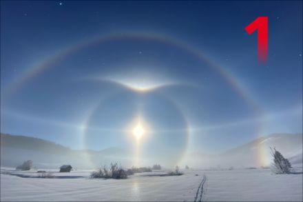  I cristalli di ghiaccio danno vita a Rothenthurm a uno spettacolo di luce nel cielo, dicembre 2021. Immagine: MeteoSvizzera, Melanie Ruosch. 