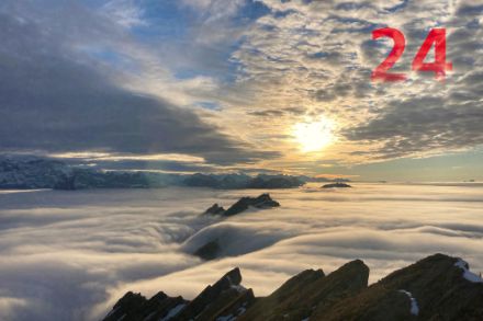 Fra lo Speer e la Ferderispitz si poterono notare nel novembre 2021 degli impressionanti fenomeni naturali, di idraulica applicata. Immagine: MeteoSvizzera, Markus Kägi.