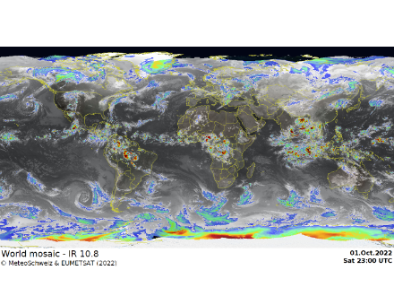 Fig. 1: I satelliti meteorologici permettono una copertura pressoché totale della superficie terrestre.