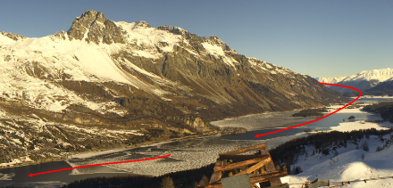 Foto (Webcam) del lago di Sils.
