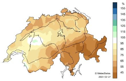Distribuzione spaziale della somma della precipitazione dell’inverno 2022/23.