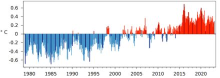 Diagramma delle anomalie della temperatura media globale.