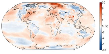 Carta delle temperature a livello globale.