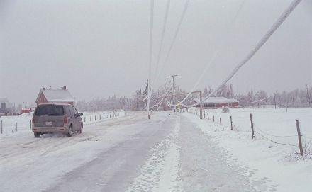 Pioggia congelantesi in Canada nel gennaio dei 1998.