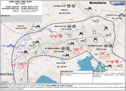 Low-Level SWC per la regione alpina del 24.05.2023. 