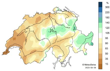 Mappa della precipitazione di maggio