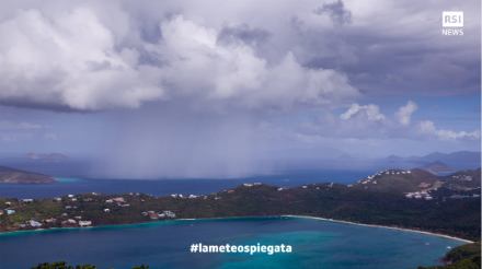 Fig. 1. Perché ai tropici piove quasi tutti i giorni, come qui a St. Thomas sulle Isole Vergini americane? La risposta ce la dà la circolazione globale atmosferica. Fonte: RSINews-Imago.