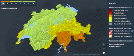 Fig. 4: Cartina delle allerte di MeteoSvizzera (stato: 18.10.2023 12 UTC).