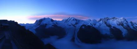 Alba sul Monte Rosa. (Webcam Roundshot Gornergrat)