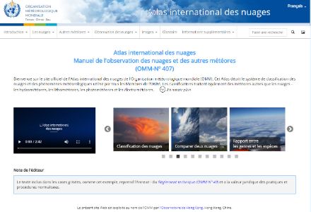 Portale web dell'atlante internazionale delle nuvole proposto dall'Organizzazione meteorologica mondiale (OMM). 
