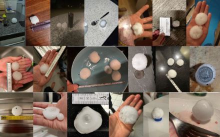 Fig. 8b. Alcune delle numerose immagini dei chicchi di grandine inviati dagli affezionati utenti dell’App di MeteoSvizzera.