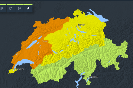Mappa delle allerte per vento valida giovedì 22.02.2024. 