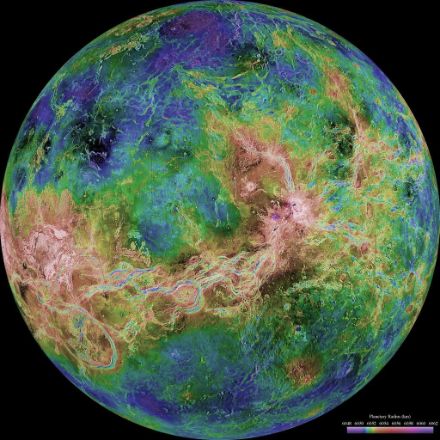 Topografia della superficie di Venere osservata dal radar attraverso la densa atmosfera dalla sonda Magellano.