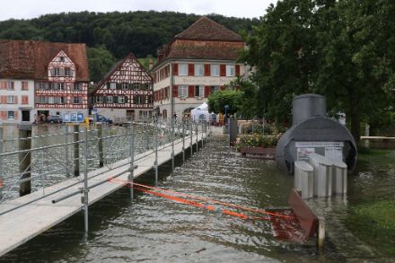 Inondazioni a Berlingen, Lago di Costanza.