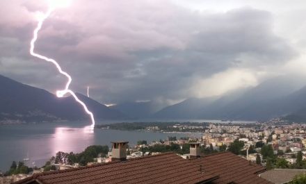 Fulime sulla punta del delta della Maggia il 12.7.2024. Fonte: segnalazione meteo tramite l'app di MeteoSvizzera. 