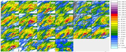 Fig. 1: Proposte del modello numerico ICON2 per quanto riguarda l'accumulo di pioggia atteso nella giornata di domani, venerdì 12 luglio.