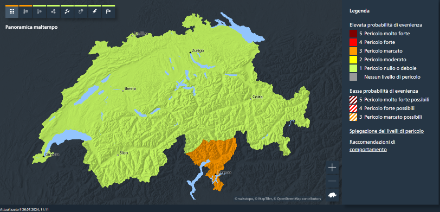 Allerta di livello 3 alle basse quote del Sud delle Alpi.