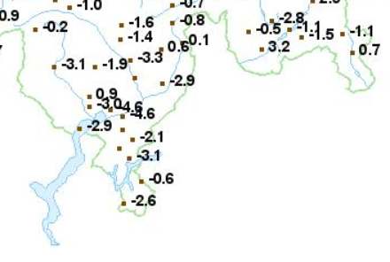 Differenza di temperatura fra mercoledì mattina alle 7:30 e giovedì alla stessa ora 