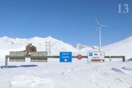 Un giorno sarà possibile appoggiare gli sci al cartello che sovrasta la strada del Passo del Gottardo: un sogno che è diventato realtà l'11 aprile 2024 (D. Gerstgrasser)