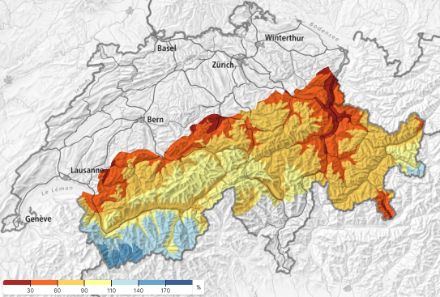 Spessore del mando nevoso attuale rispetto alla norma.