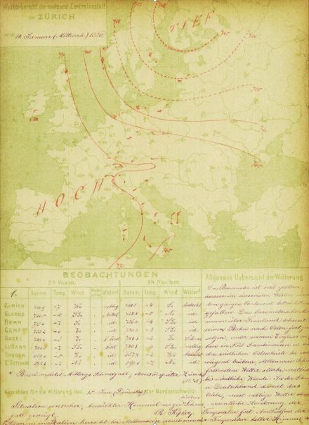 Carta isobarica del 1880.