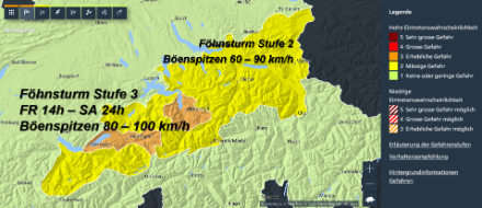 Avvisi di favonio per il versante nord delle Alpi, emessi giovedì 20 marzo 2025 alle ore 11.