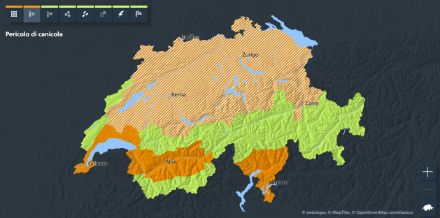 Cartina colorata delle allerte attive
