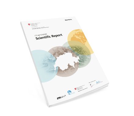 Copertina del rapporto scientifico di Clima CH2025.