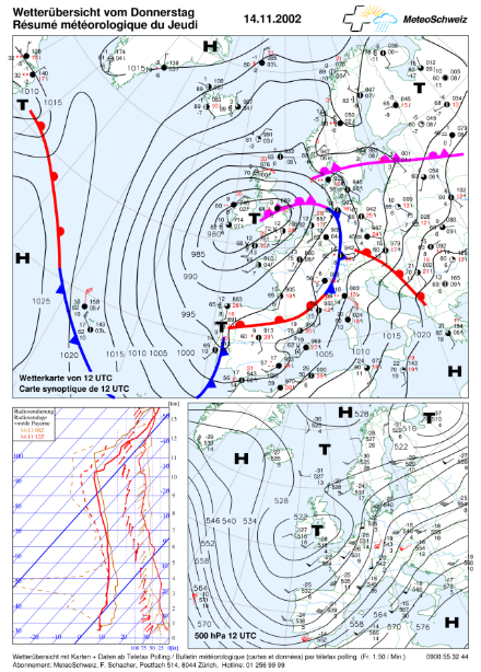 Carta meteorologica del 14 novembre 2002.