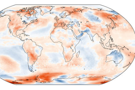 Fig. 1: Distribuzione spaziale dell’anomalia della temperatura globale del mese di luglio 2022 rispetto alla norma 1991-2020 (basata sui dati ERA5). Fonte: Copernicus Climate Change Service/ECMWF.