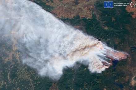Incendio di Creek Fire in Oregon, ripreso dal satellite Sentinel2. Fonte: Sentinel2 @Copernicus