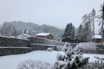Neve questa mattina a Lenzerheide, foto segnalazioni app MeteoSvizzera