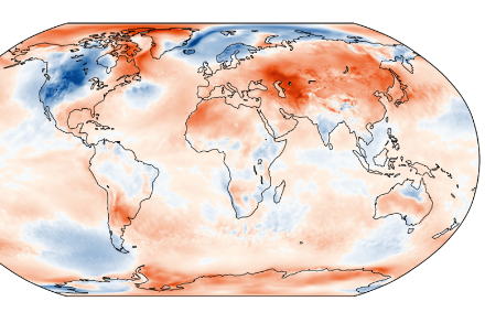 Fig. 1: Distribuzione globale della temperatura media del mese di marzo 2023, rappresentata come anomalia rispetto alla norma 1991-2020.  Fonte: Copernicus/ECMWF