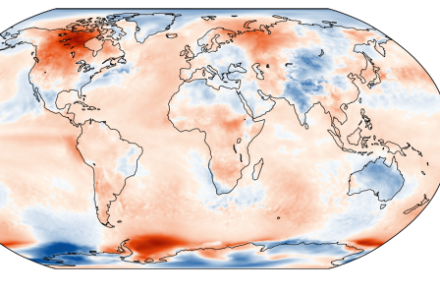 Andamento della temperatura media globale del mese di maggio dal 1979 al 2023 secondo le rianalisi ERA5, rappresentata come anomalia rispetto alla norma 1991-2020. Le barre scure rappresentano i medi valori di maggio. Fonte: Copernicus Climate Change Service / ECMWF.