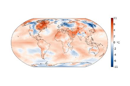 Mappa globale delle anomalie di temperatura nel gennaio 2024 rispetto alla media 1991-2020