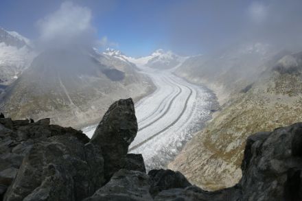 Sempre più in basso, il ghiacciaio dell’Aletsch