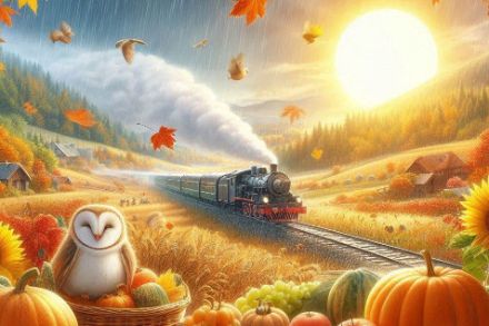 Calo delle temperature, treno diretto per l’autunno, stile simpatico. Secondo AI 