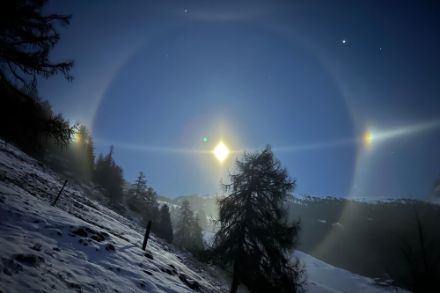 Alone solare con perielio domenica 12 gennaio alle 18:15 (segnalazioni app MeteoSvizzera).