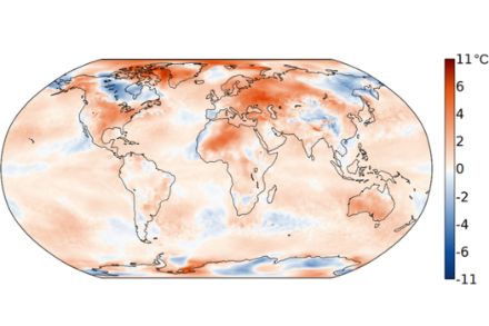 Mappa dell’anomalia della temperatura media di marzo 2025 rispetto alla norma 1991-2020. Copernicus Climate Change Service /ECMWF.