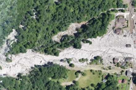 Estensione dei danni presso il nucleo di Sorte in Mesolcina. Fonte: https://www.rapidmapping.admin.ch/files/it/pastevents.html