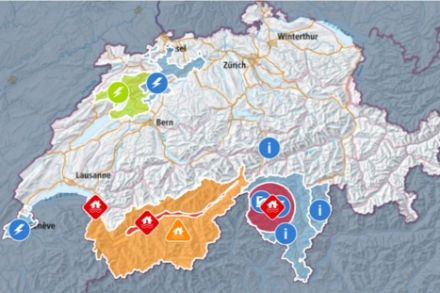 Il quadro della situazione indicato dal portale Alertswiss durante la  notte tra il 29 e il 30 giugno 2024. Fonte: Alertswiss.